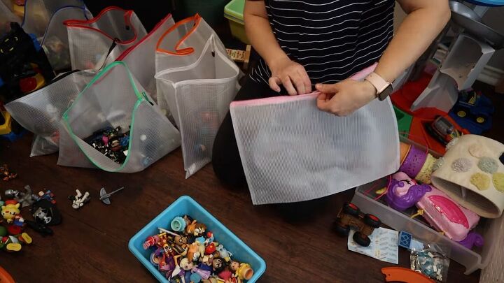 7 playroom organization ideas decluttering hacks, Organizing bags