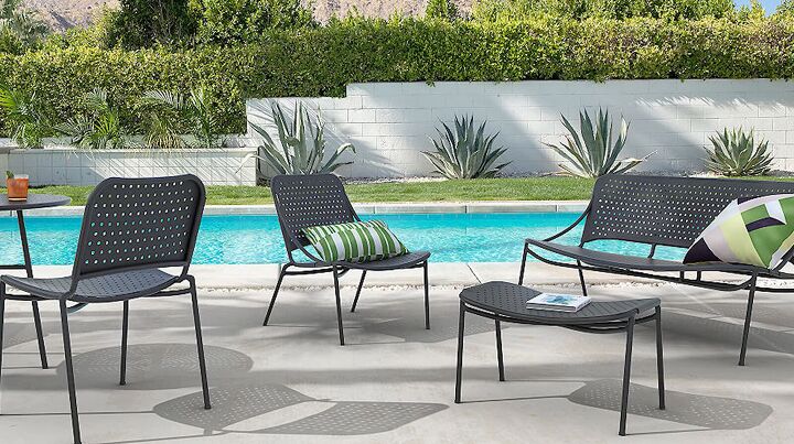 7 easy patio ideas on a budget you can try this summer, Powder coated iron patio furniture