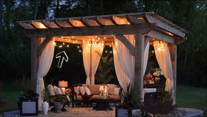 7 easy patio ideas on a budget you can try this summer, String lights on a gazebo