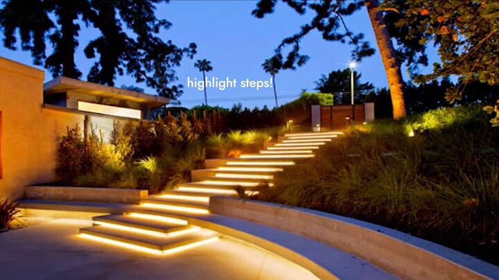 7 easy patio ideas on a budget you can try this summer, Rope lights on steps