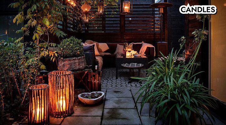 7 easy patio ideas on a budget you can try this summer, Candles on a patio
