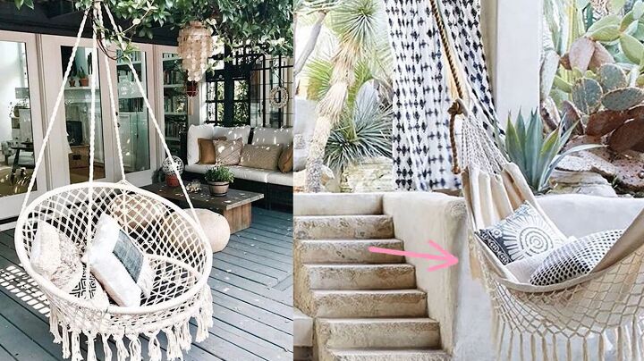7 easy patio ideas on a budget you can try this summer, Hammocks and hanging chairs on a patio