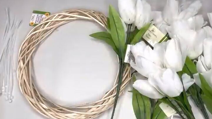 6 diy dollar tree spring crafts for your home decor, How to make a spring wreath