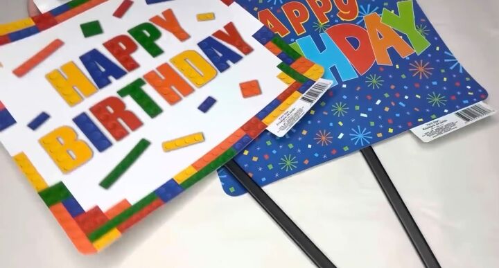 6 diy dollar tree spring crafts for your home decor, Happy Birthday signs from Dollar Tree