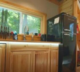 take a tour of this serene tiny cabin in the woods, Tiny house kitchen
