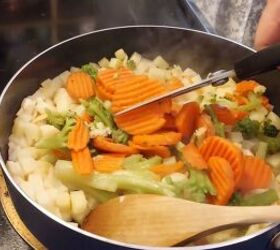 canned chicken recipes, Cooking the vegetables