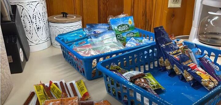 fridge clean out, Organising snacks