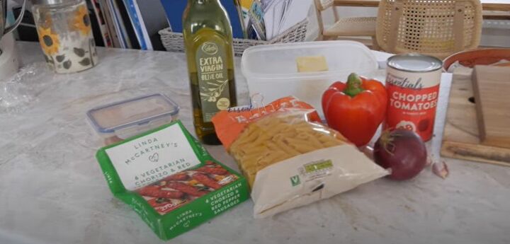 frugal recipes, Chorizo pasta bake ingredients