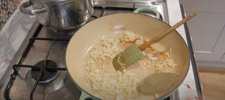 frugal recipes, Frying onions parsnips garlic