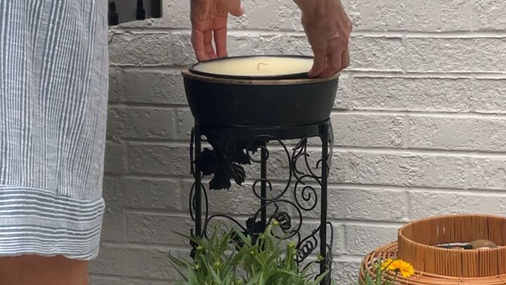 patio makeover on a budget, DIY citronella candle