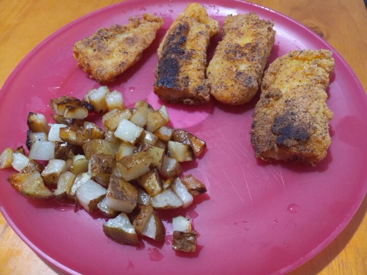 pantry challenge, Fried fish with fried potatoes