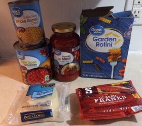pantry challenge, Ingredients for the pasta bake