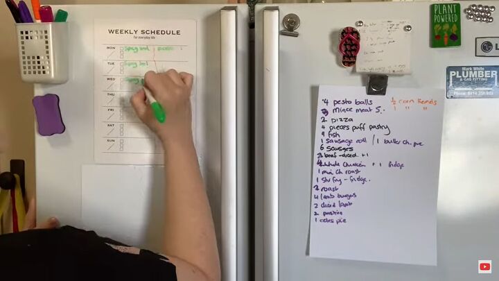 organize a freezer, Making a meal plan with freezer items