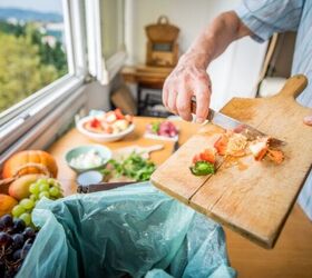 instant cleaning habits keep your home tidy 10 seconds at a time, A vegetable scraps bin makes food prep a lot more clutter free