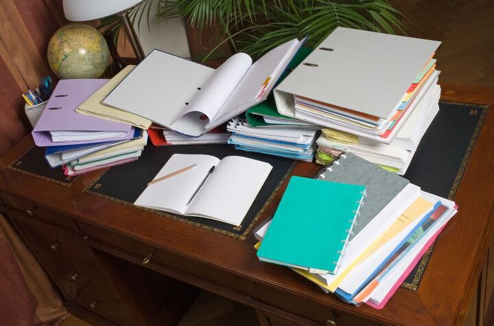 instant cleaning habits keep your home tidy 10 seconds at a time, Don t let paper clutter slow you down and put folders and notebooks back after every time you open them