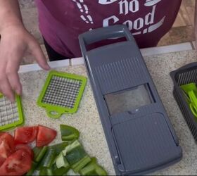 easy summer side dishes, Using a dicer to chop veggies