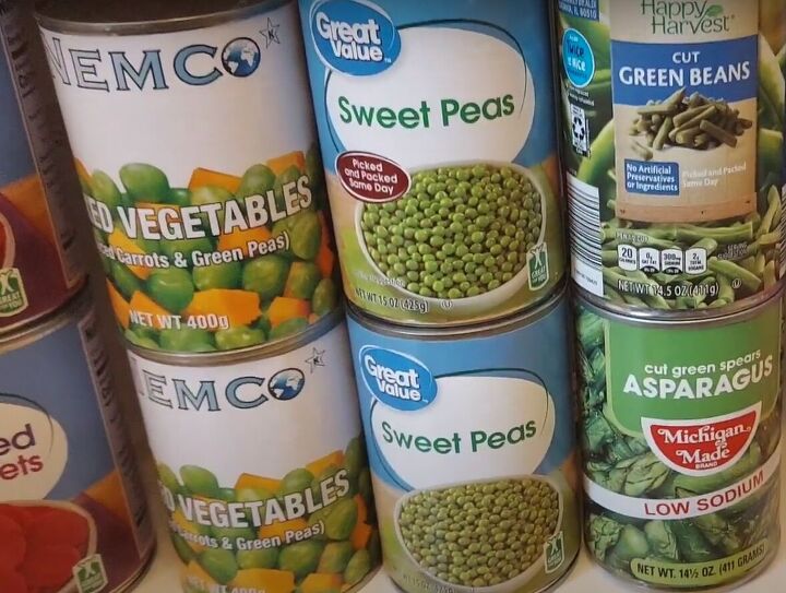small pantry organization, Canned vegetables