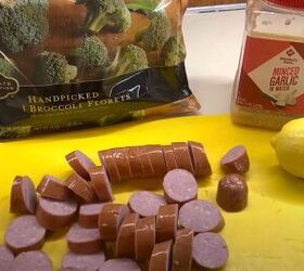 cheap summer recipes, Chopping up the sausage