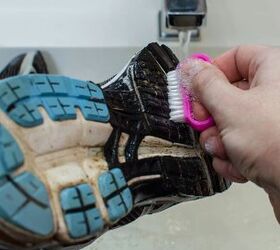 20 life changing cleaning hacks you need to know, Scrubbing shoes is a lot easier with the right cleaning mixture