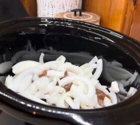 summer meal ideas, Adding onions to the crock pot