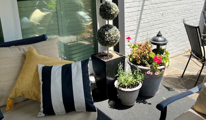 patio makeover, Repurposing plants from your yard