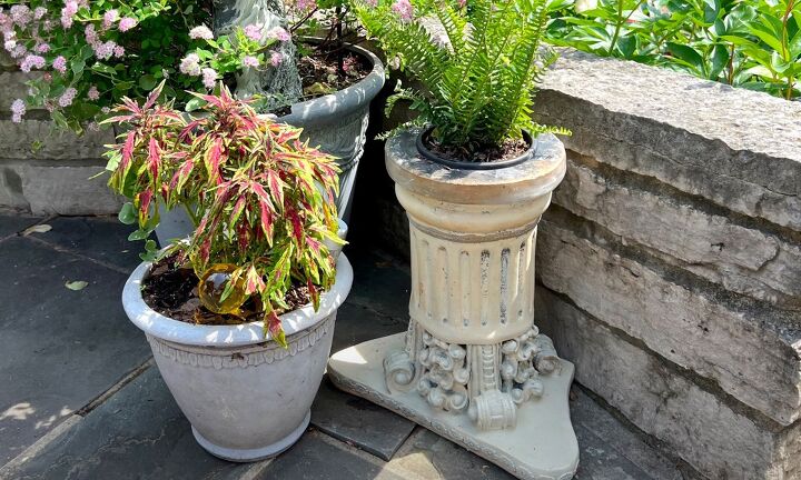 patio makeover, Plants in unexpected containers