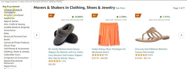 amazon shopping secrets, Amazon Movers and Shakers