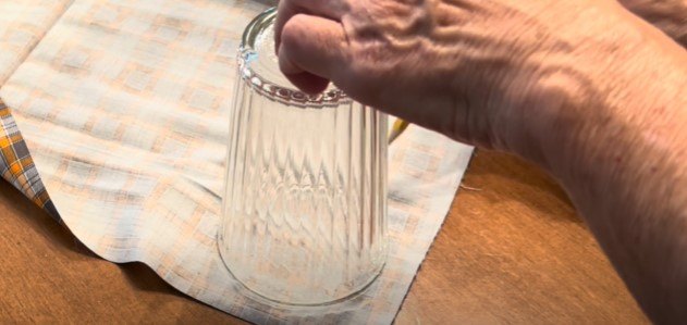 Tracing a circle using a drinking glass