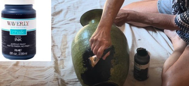 Painting a vase black