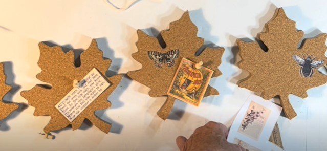 Using the cork leaves as mini bulletin boards