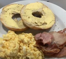 frugal breakfast ideas, Eggs bacon and bagel