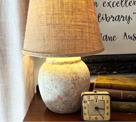 diy fall home decor ideas, Aged terracotta lamp