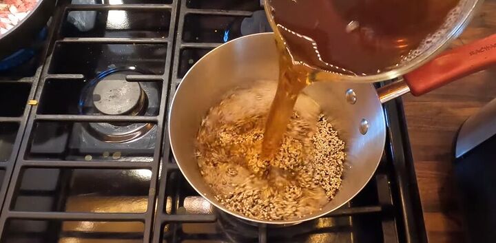 Making southwest quinoa bowl