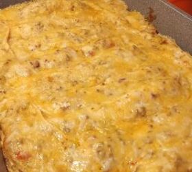 cheap dinner meals for large family, Making cheesy enchiladas
