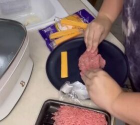 3 delicious camping meal ideas, Making hot dog shaped hamburgers stuffed with cheese