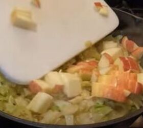 frugal fall meals, Making cabbage and sausage skillet