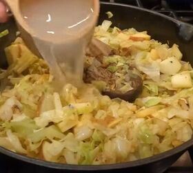 frugal fall meals, Making cabbage and sausage skillet