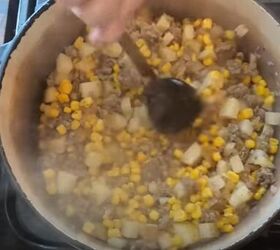 frugal fall meals, Making sausage and corn chowder