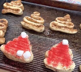 christmas brunch ideas, Making Cinnamon roll Santa hats