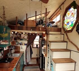 She built herself a tiny house made from recycled materials in Sisters, Oregon