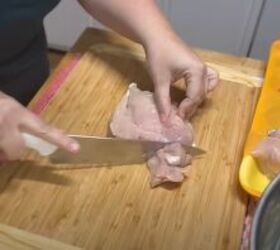 chicken freezer meals, Chopping chicken