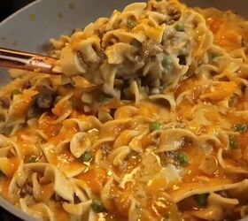 budget friendly meals for families, Making cheesy beef stroganoff