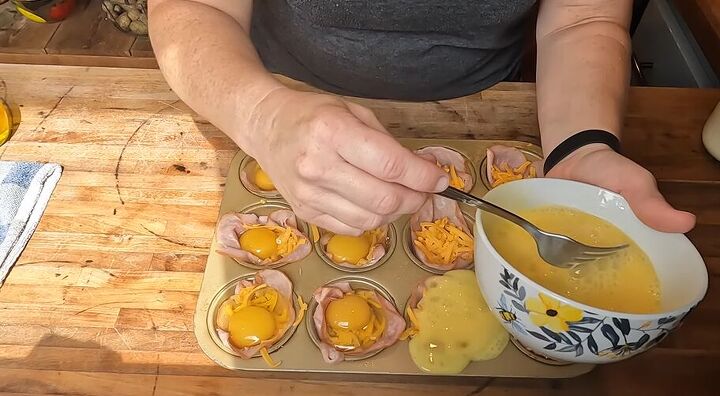 cheap recipe ideas, Making ham egg and cheese cups