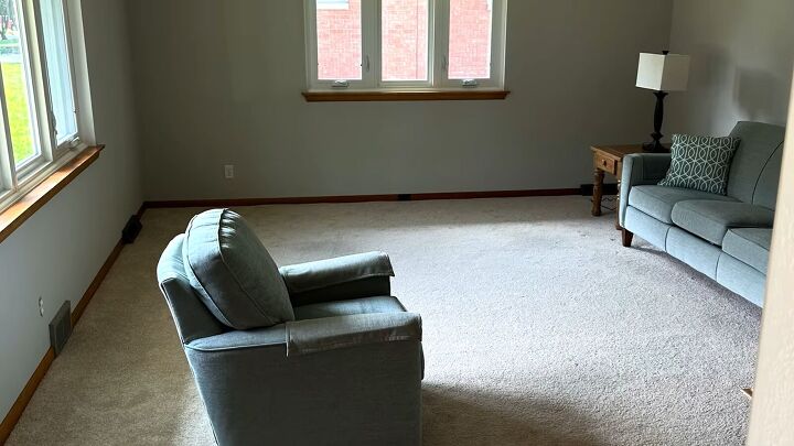 unbelievable living room transformation using only thrift store finds, Bare living room
