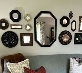 unbelievable living room transformation using only thrift store finds, Mirror wall