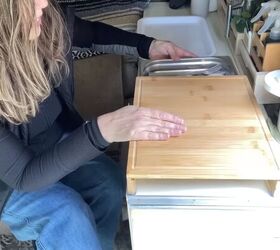 van life gadgets, Bamboo cutting board with drawers