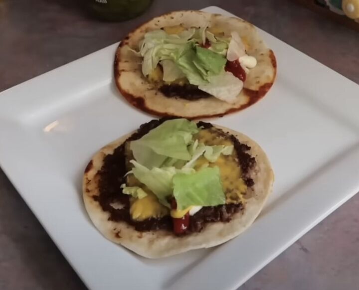 easy family meal ideas, Smash burger tacos