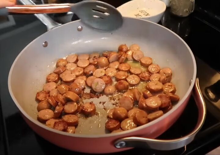 easy family meal ideas, Making one pot sausage rice