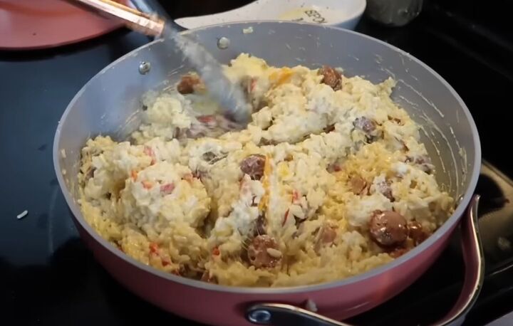 easy family meal ideas, Making one pot sausage rice