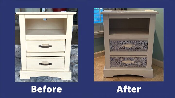 flipping furniture, Before and after photo of nightstand